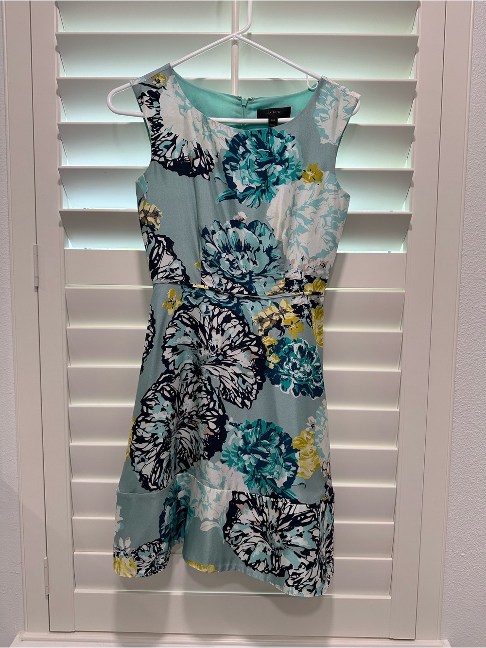 NWT J.Crew aquatic floral silk dress 000